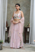Nazm FOAM Organza Cape Lehenga