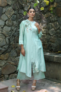 PAPEEHA MINT SILK CHANDERI KURTA SET