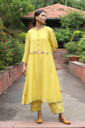 PAPEEHA  yellow handwoven chanderi