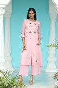 MERAKI LIGHT PINK SEQUANCE KURTA SET