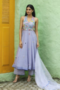 MERAKI ICE BLUE RESHAM ANARKALI